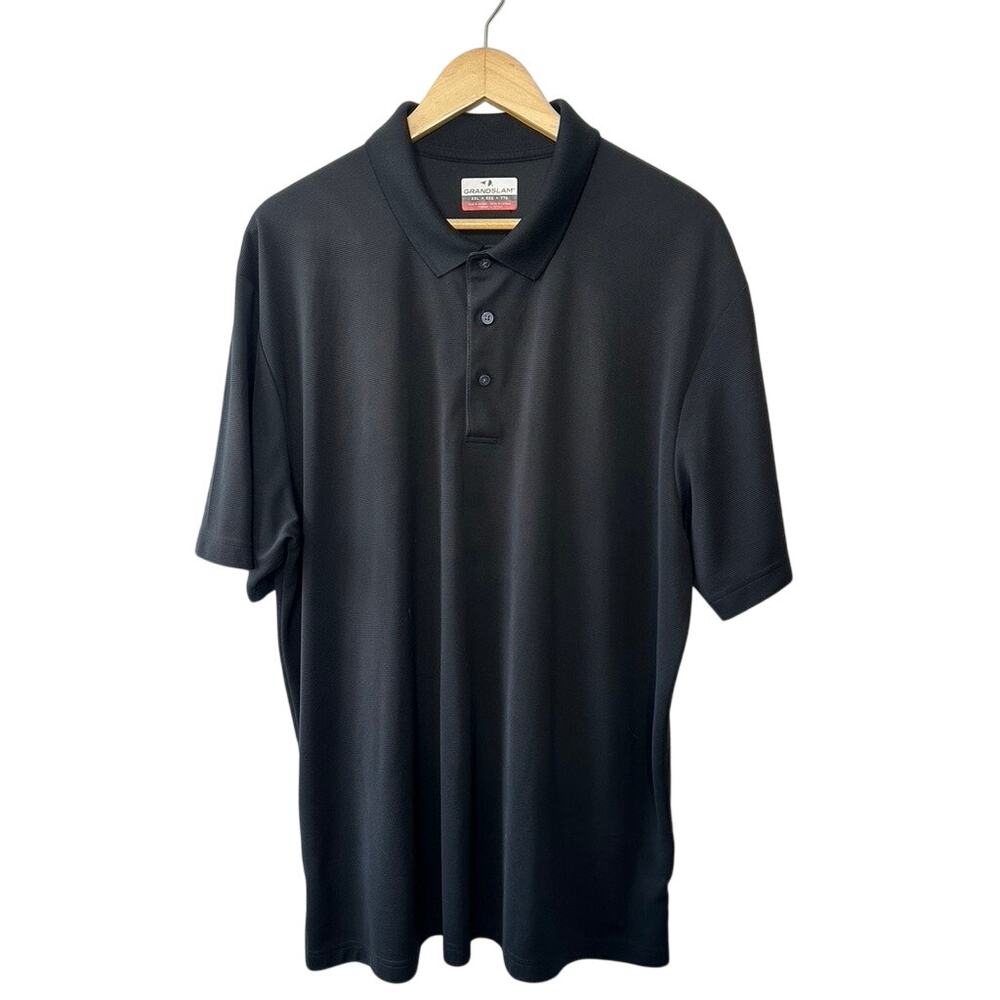 GRANDSLAM Short Sleeve Black Polo Shirt Men's XXL